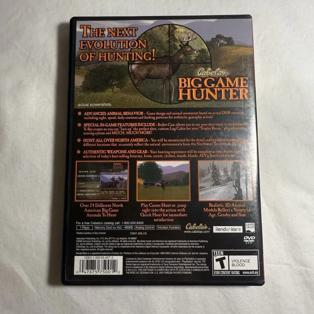 Cabela's Big Game Hunter 2002 - Sony PlayStation 2 - PS2